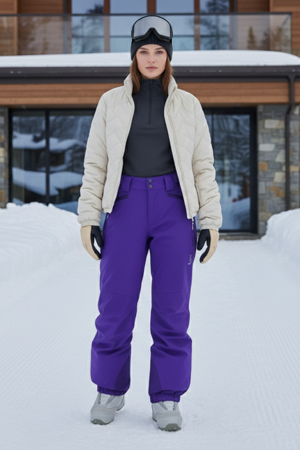 Pantalon De Ski Violet Ample Imperméable Femme - Polyester