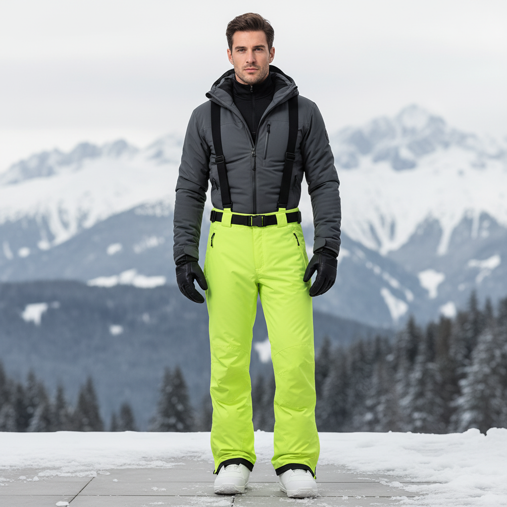 Pantalon De Ski Vert Fluo - Polyester