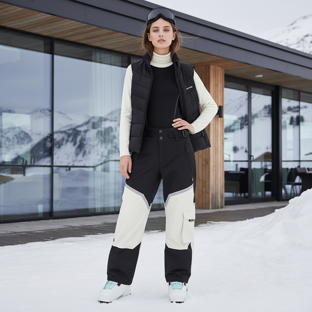 Pantalon De Ski Bicolore Cargo Imperméable Femme - Multicolore Polyester