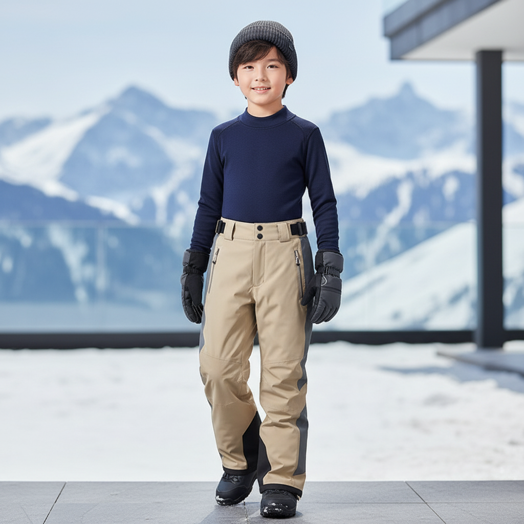 Pantalon De Ski Beige Imperméable Enfant Hiver - Polyester