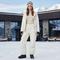 Pantalon De Ski Crème Cargo Imperméable Femme Hiver - Beige Polyester