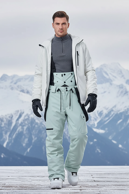 Pantalon De Ski Salopette Vert D'Eau Imperméable Unisexe - Polyester