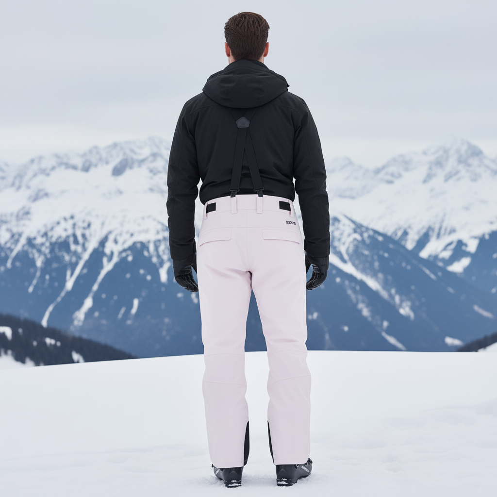 Pantalon De Ski Rose Pale - Polyester - vue 2