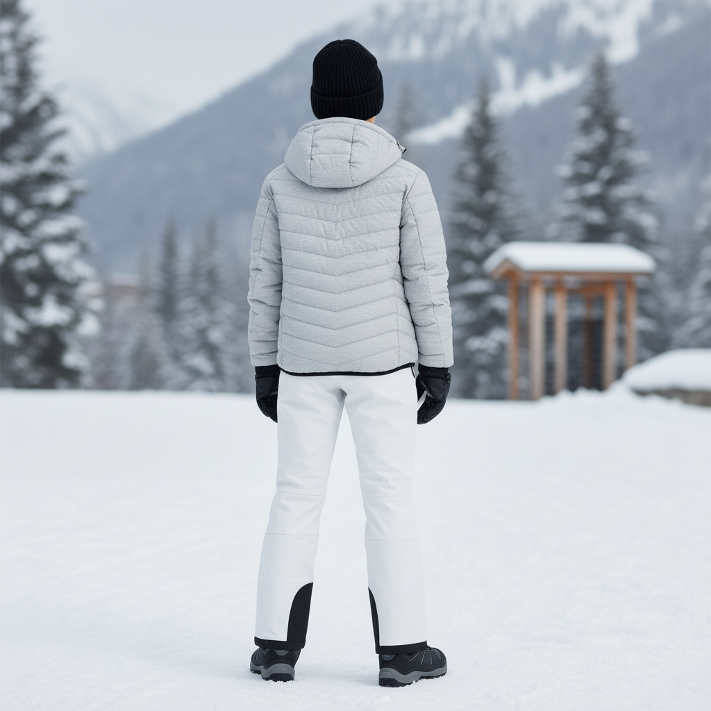 Pantalon De Ski Blanc Coupe Droite Imperméable Enfant - Polyester - vue 2
