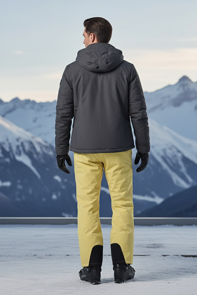 Pantalon De Ski Jaune Réfléchissant Imperméable Coupe Droite Homme - Polyester - vue 2