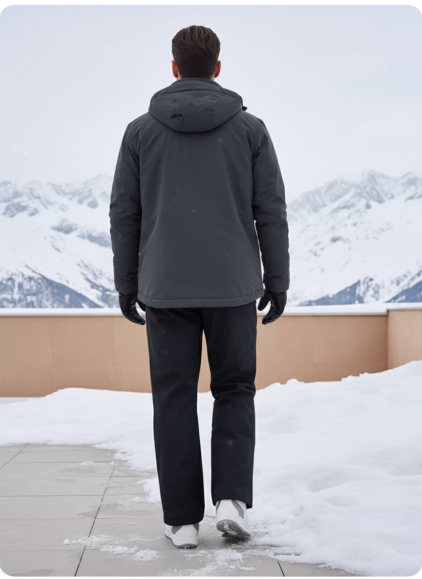 Pantalon De Ski Noir Droit Imperméable Homme Chaud - Polyester - vue 2