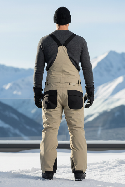 Pantalon De Ski Beige Ample Imperméable Unisexe Bretelles - Polyester - vue 2