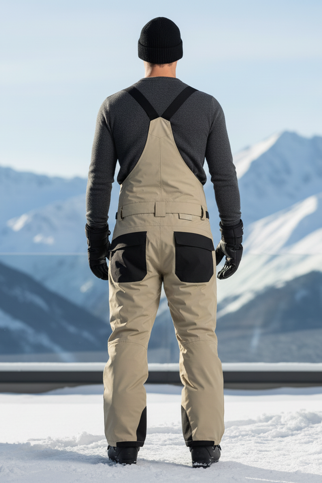 Pantalon De Ski Beige Ample Imperméable Unisexe Bretelles - Polyester - vue 2