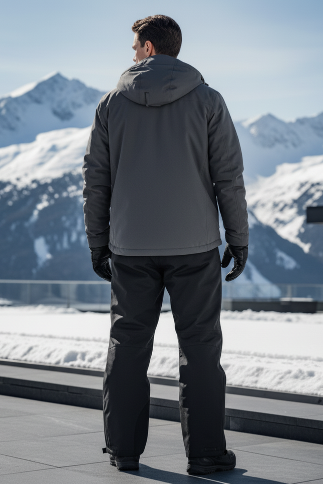Pantalon De Ski Noir Imperméable Ample Homme Hiver - Polyester - vue 2