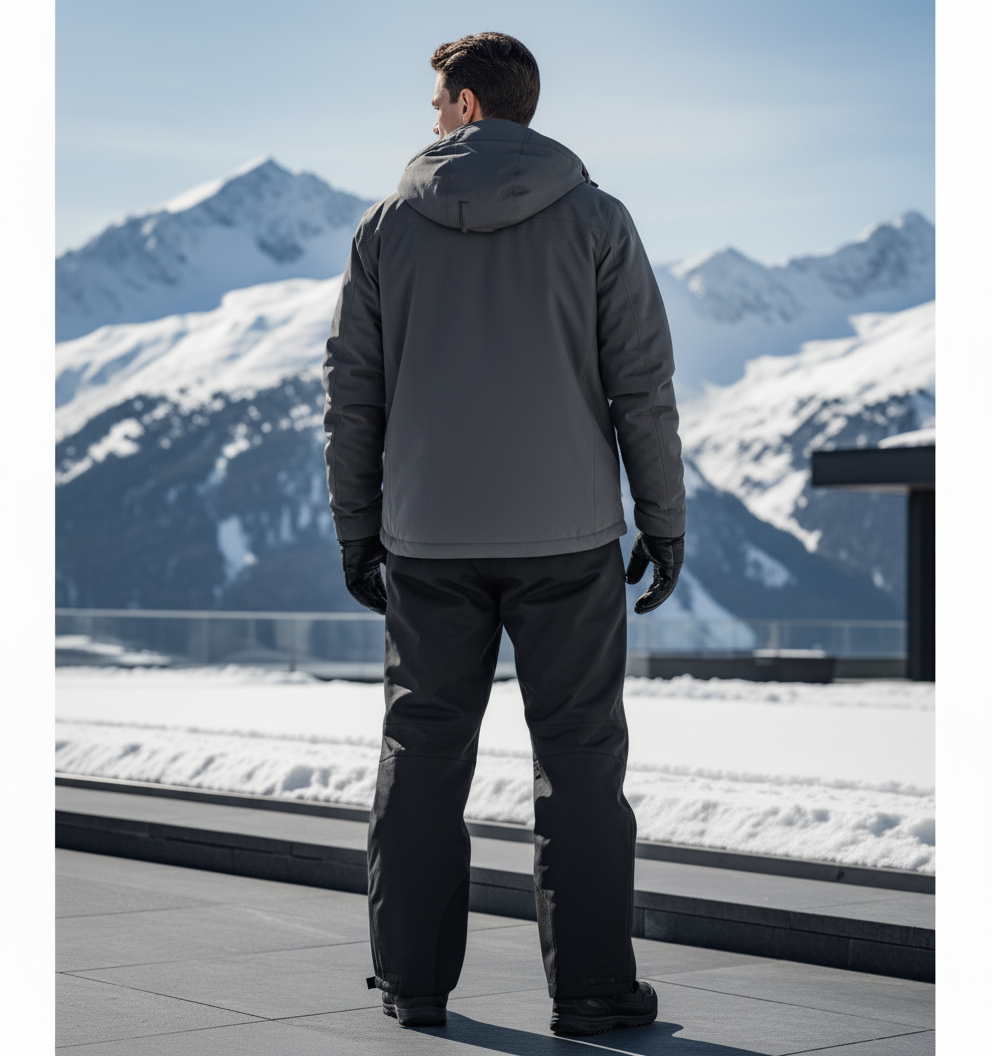 Pantalon De Ski Noir Imperméable Ample Homme Hiver - Polyester - vue 2