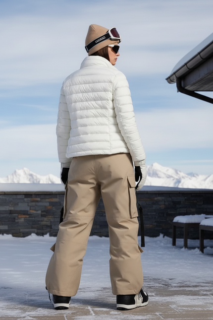 Pantalon De Ski Cargo Ample Beige Imperméable Unisexe - Polyester - vue 2