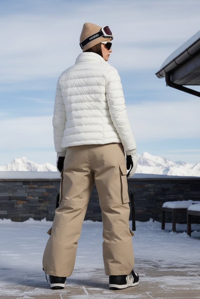 Pantalon De Ski Cargo Ample Beige Imperméable Unisexe - Polyester - vue 2