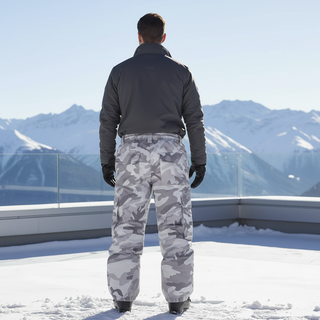 Pantalon De Ski Camouflage Blanc - Polyester - vue 2