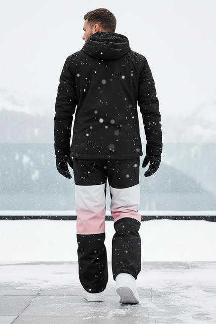 Pantalon De Ski Noir Dégradé Rose Blanc Homme - Polyester - vue 2