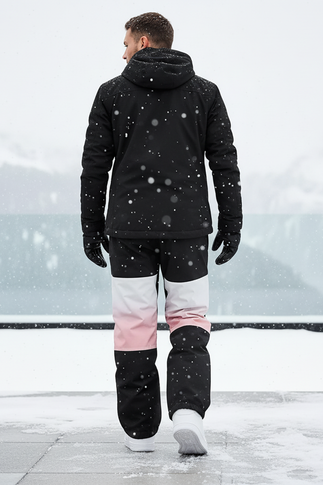 Pantalon De Ski Noir Dégradé Rose Blanc Homme - Polyester - vue 2