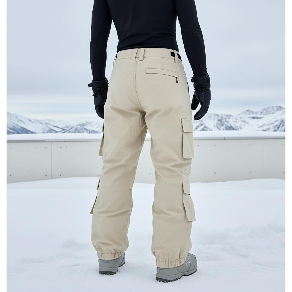 Pantalon De Ski Cargo Ample Beige Homme Imperméable - Polyester - vue 2