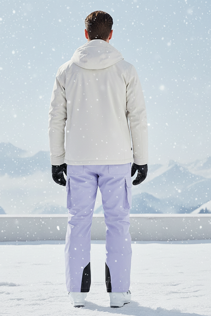 Pantalon De Ski Lilas Cargo Imperméable Ample Unisexe - Violet Polyester - vue 2