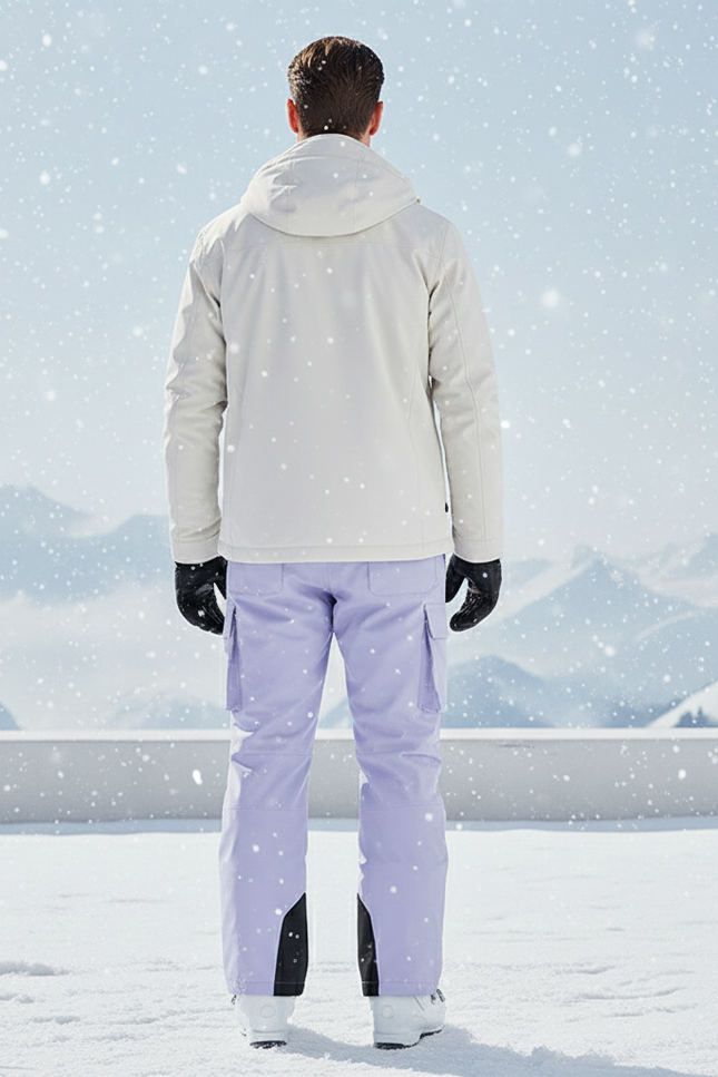 Pantalon De Ski Lilas Cargo Imperméable Ample Unisexe - Violet Polyester - vue 2