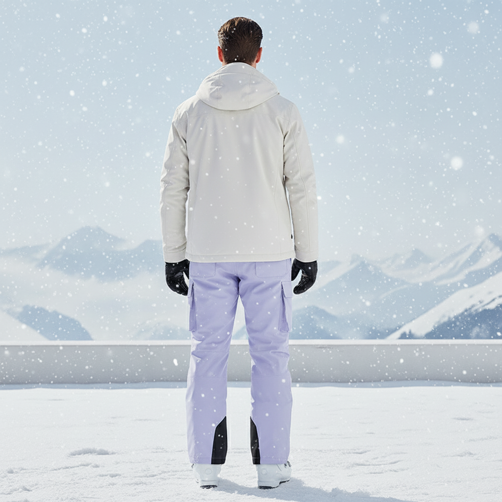 Pantalon De Ski Lilas Cargo Imperméable Ample Unisexe - Violet Polyester - vue 2