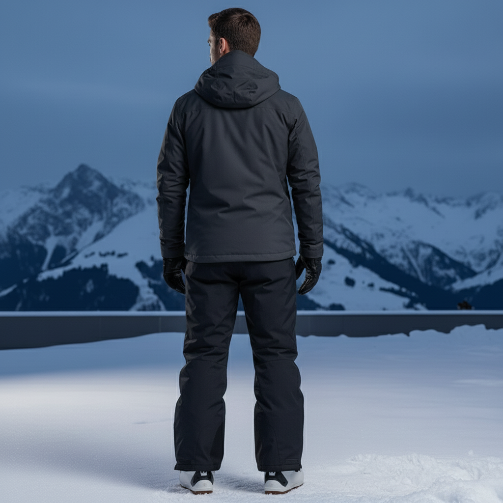 Pantalon De Ski Noir Imperméable Thermique Décontracté Homme - Polyester - vue 2