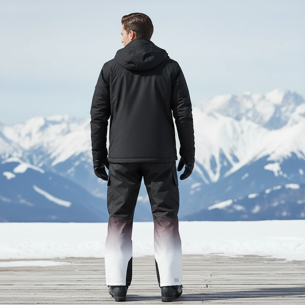 Pantalon De Ski Noir Dégradé Imperméable Cargo Homme - Polyester - vue 2
