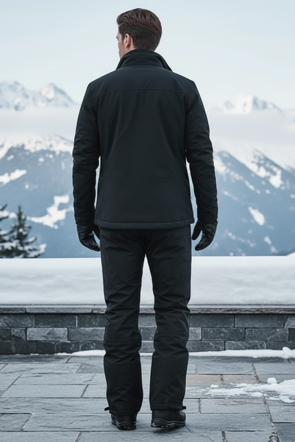 Pantalon De Ski Homme Noir Imperméable Coupe Droite Hiver - Polyester - vue 2