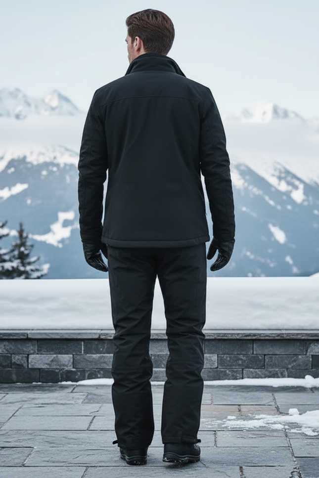 Pantalon De Ski Homme Noir Imperméable Coupe Droite Hiver - Polyester - vue 2