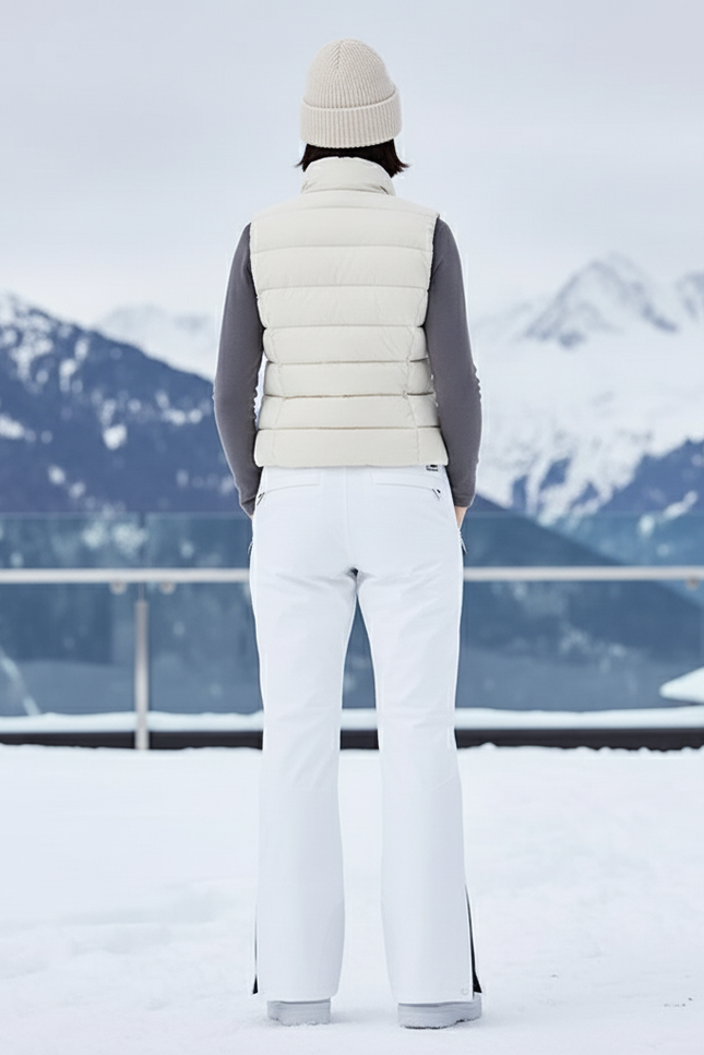 Pantalon De Ski Blanc Évasé Imperméable Femme - Polyester - vue 2