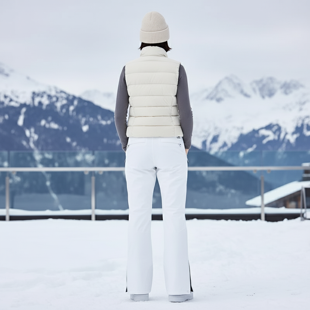 Pantalon De Ski Blanc Évasé Imperméable Femme - Polyester - vue 2