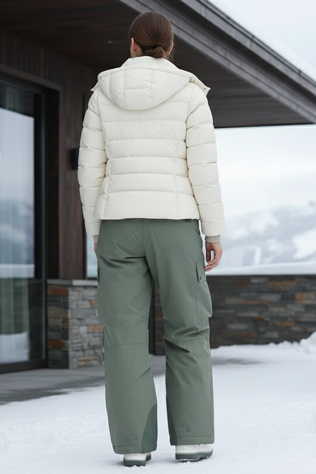 Pantalon De Ski Cargo Vert Ample Imperméable Femme - Kaki Polyester - vue 2
