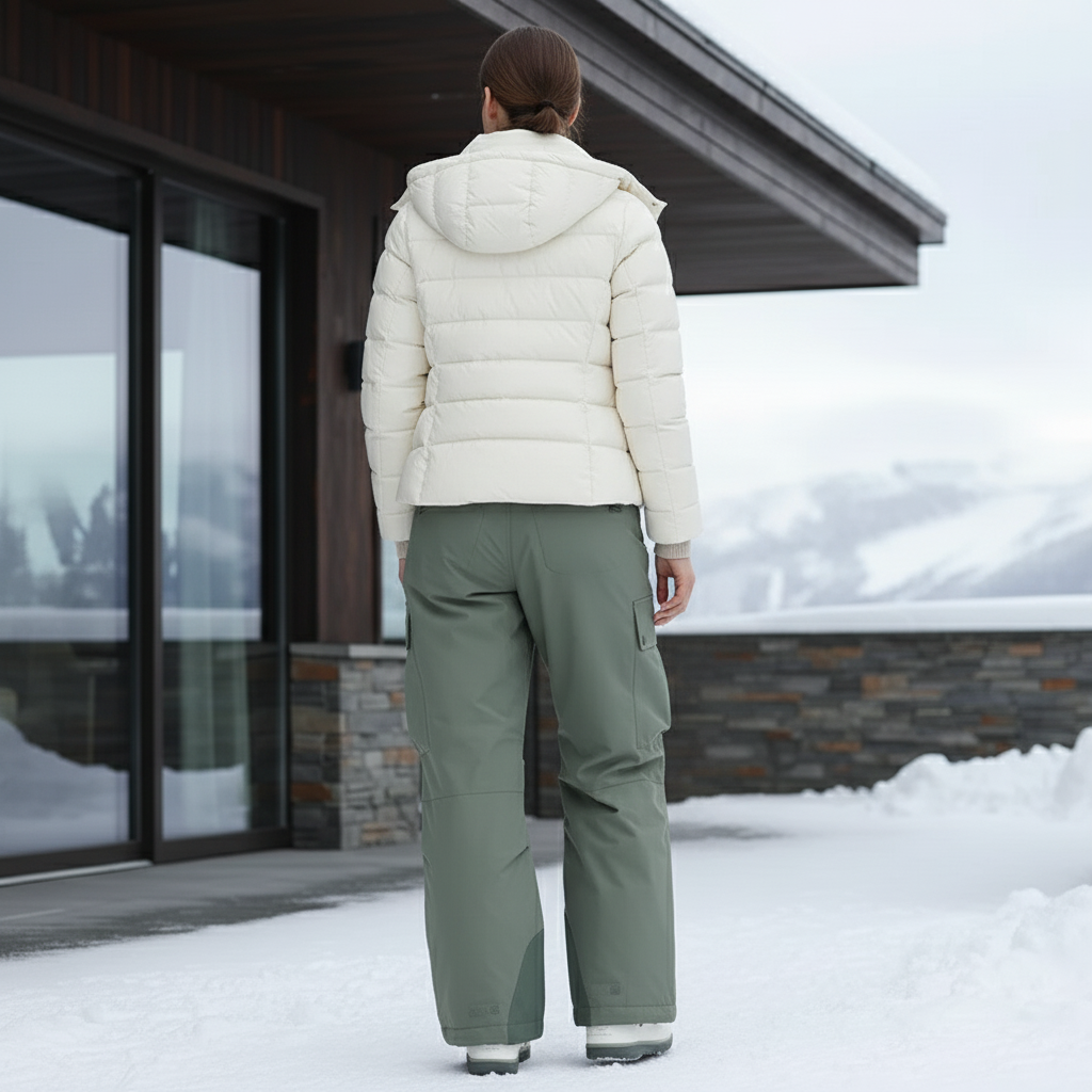Pantalon De Ski Cargo Vert Ample Imperméable Femme - Kaki Polyester - vue 2