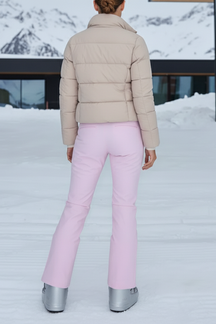 Pantalon De Ski Rose Pâle Imperméable Évasé Femme - Polyester - vue 2