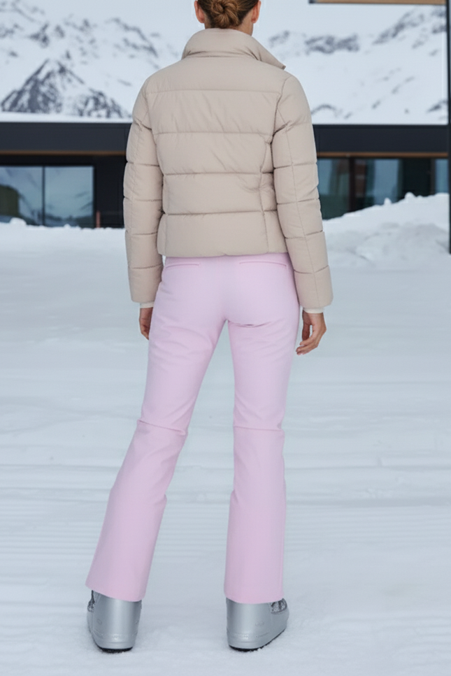 Pantalon De Ski Rose Pâle Imperméable Évasé Femme - Polyester - vue 2