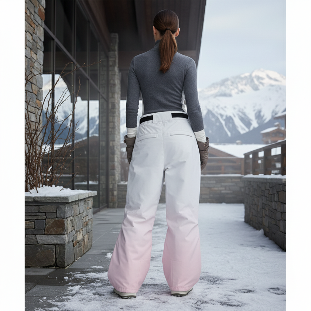 Pantalon De Ski Blanc Rose Dégradé Ample Femme - Polyester - vue 2
