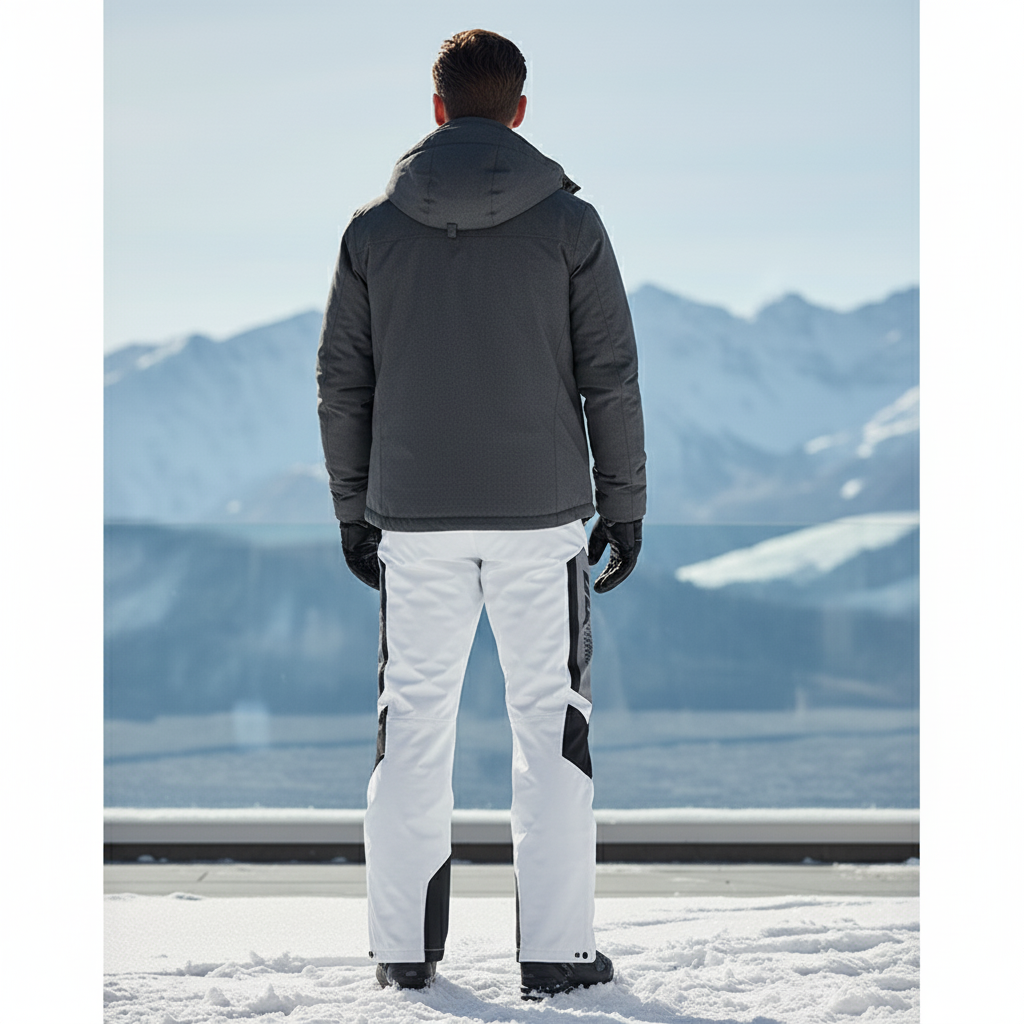 Pantalon De Ski Blanc Imperméable Homme Bicolore - Polyester - vue 2