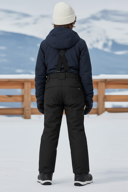 Pantalon De Ski Noir Imperméable Enfant Bretelles Chaud - Polyester - vue 2