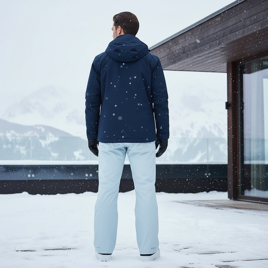Pantalon De Ski Bleu Ciel Imperméable Coupe Droite Homme - Polyester - vue 2