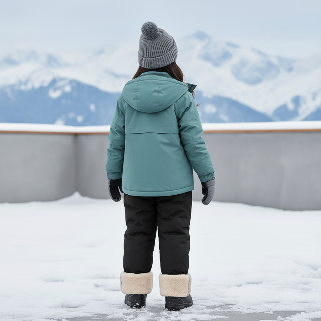 Pantalon De Ski Noir Matelassé Enfant Imperméable Chaud - Polyester - vue 2