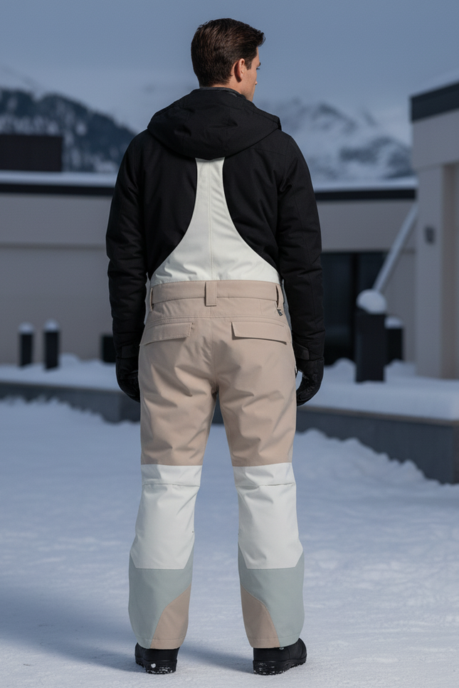 Pantalon De Ski Imperméable Salopette Beige Vert Homme - Multicolore Polyester - vue 2