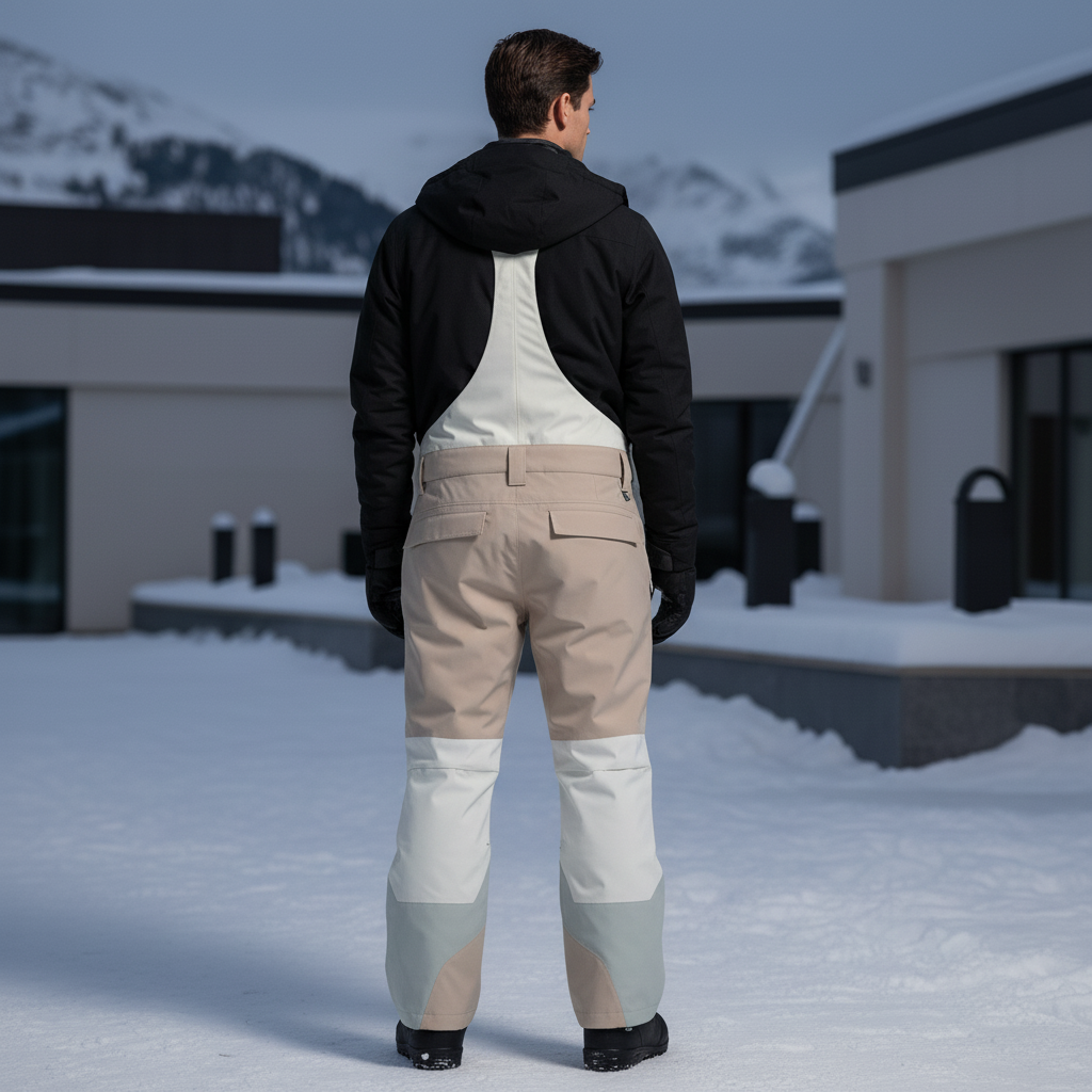 Pantalon De Ski Imperméable Salopette Beige Vert Homme - Multicolore Polyester - vue 2