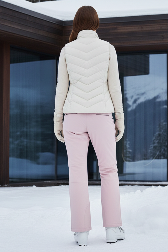 Pantalon De Ski Rose Poudré Taille Haute Droit Femme - Polyester - vue 2