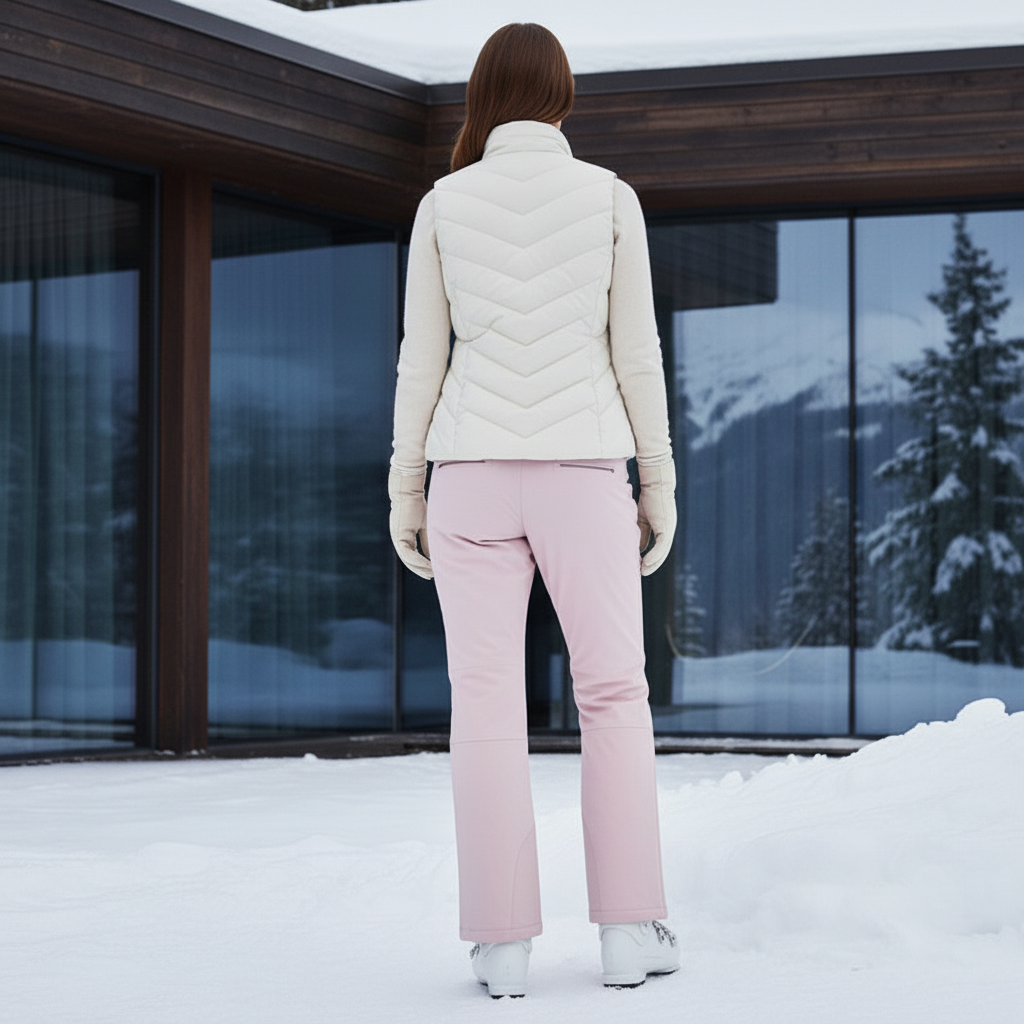 Pantalon De Ski Rose Poudré Taille Haute Droit Femme - Polyester - vue 2