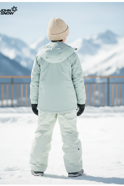 Pantalon De Ski Enfant Beige Imperméable Thermique Bretelles - Polyester - vue 2
