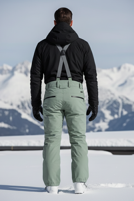Pantalon De Ski Vert Imperméable Coupe Droite Homme - Polyester - vue 2