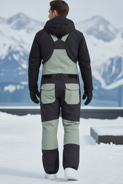 Pantalon De Ski Bicolore Bretelles Ample Imperméable Homme - Multicolore Polyester - vue 2