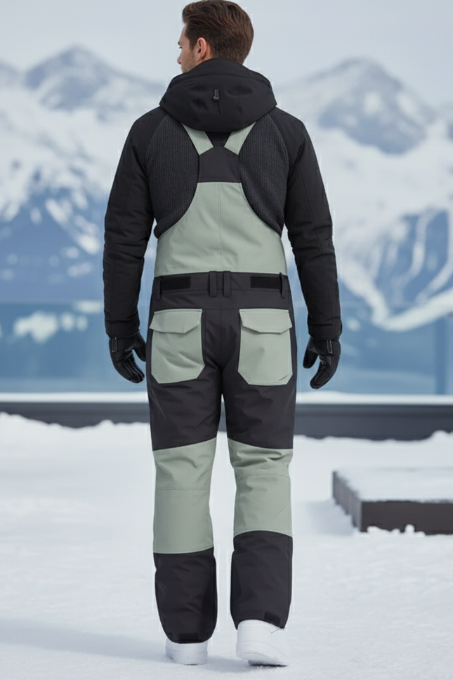 Pantalon De Ski Bicolore Bretelles Ample Imperméable Homme - Multicolore Polyester - vue 2