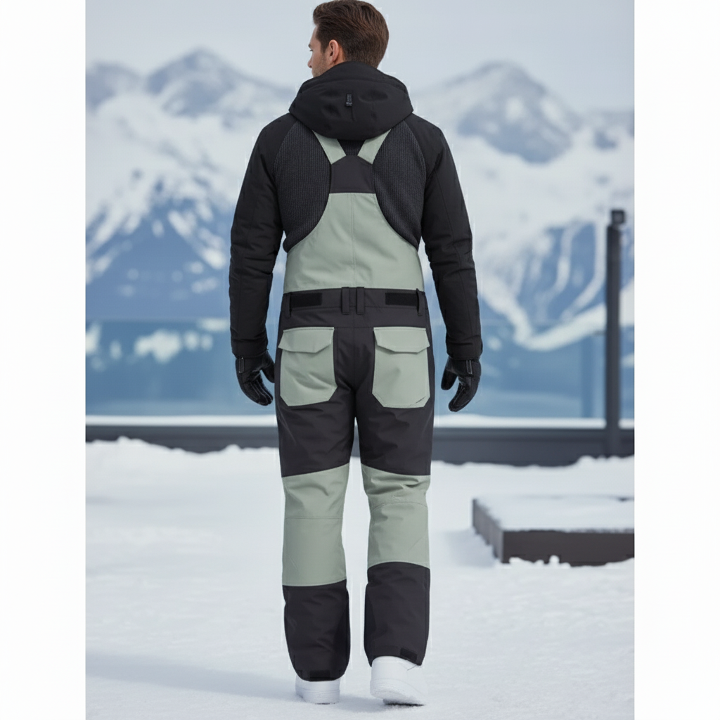 Pantalon De Ski Bicolore Bretelles Ample Imperméable Homme - Multicolore Polyester - vue 2