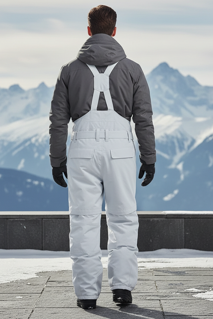 Pantalon De Ski Blanc Cassé Salopette Imperméable Unisexe Chaud - Polyester - vue 2