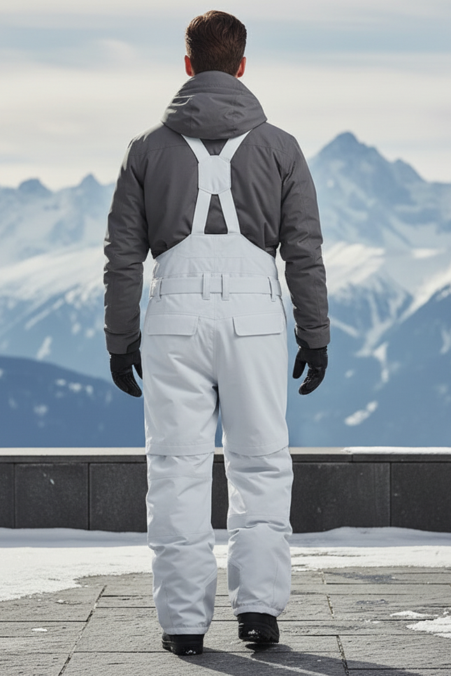 Pantalon De Ski Blanc Cassé Salopette Imperméable Unisexe Chaud - Polyester - vue 2