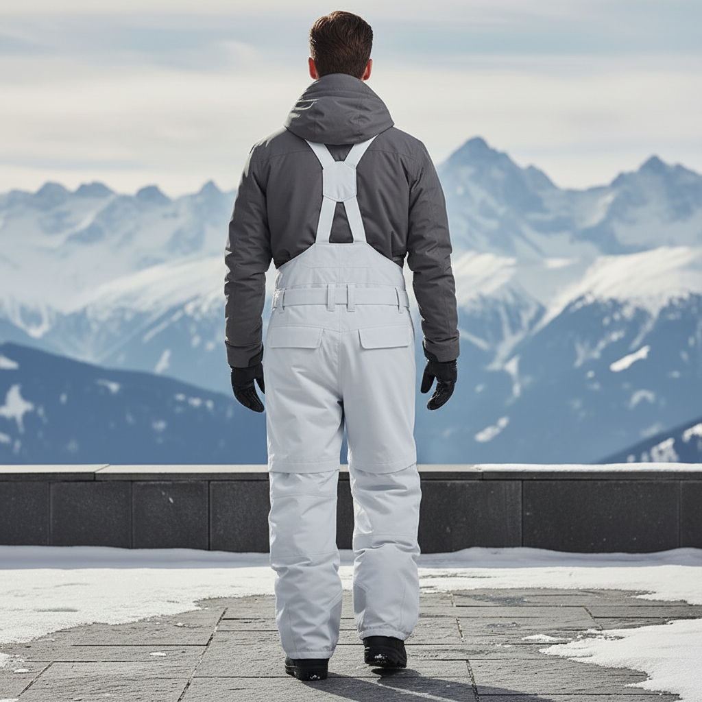 Pantalon De Ski Blanc Cassé Salopette Imperméable Unisexe Chaud - Polyester - vue 2